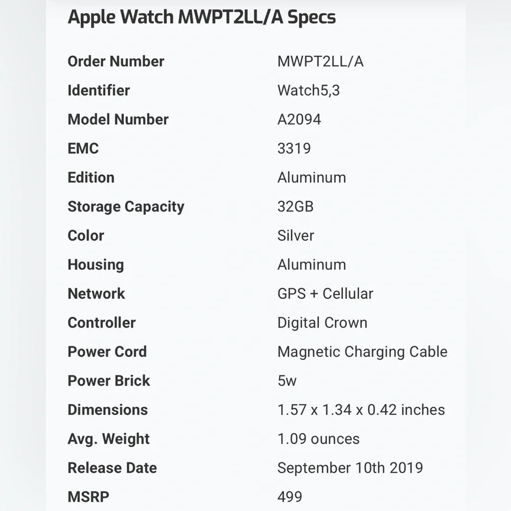 Apple Watch Series 5 With 3 Straps and Charger - Picture 7 of 7